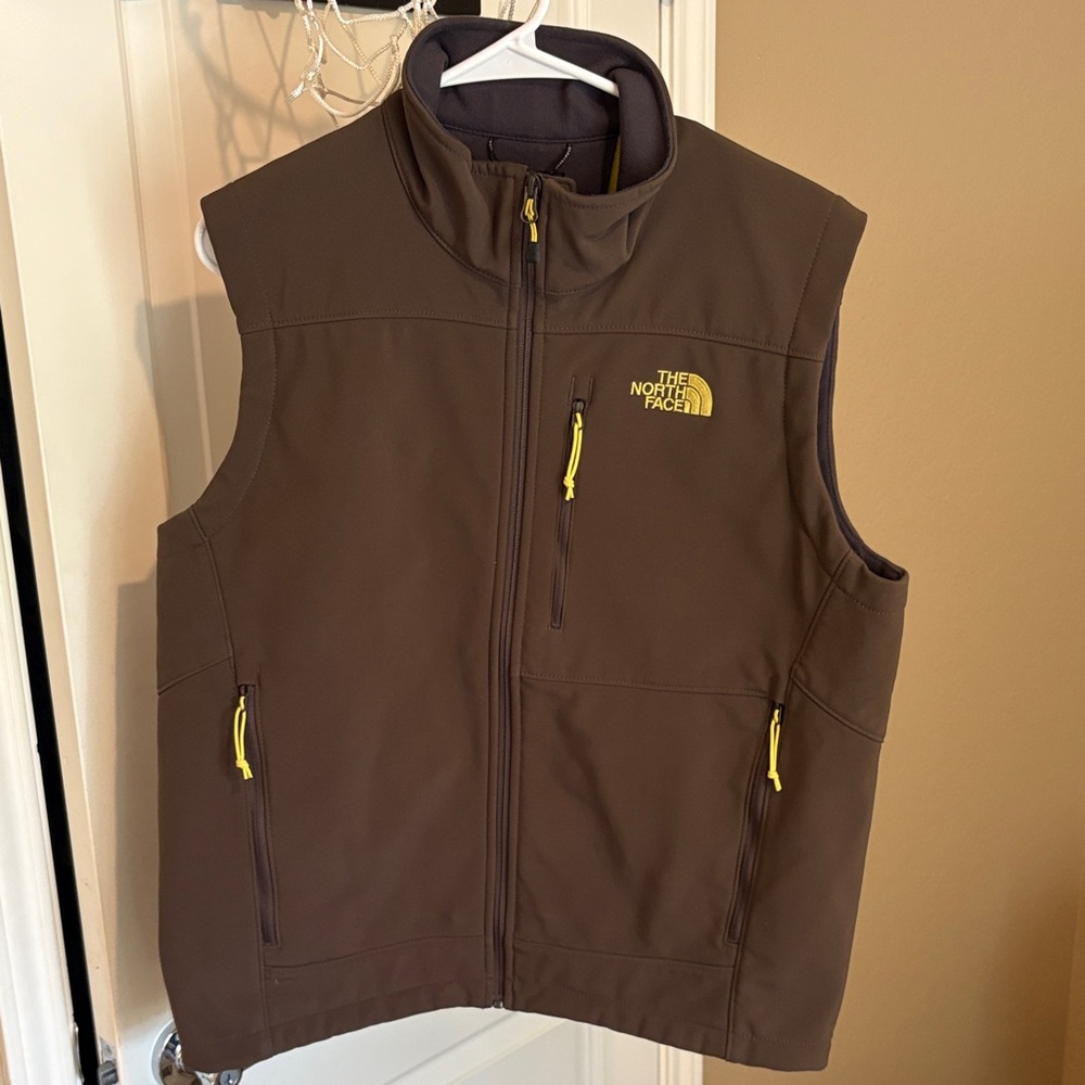 The North Face Chocolate Vest with Lemon Highlights